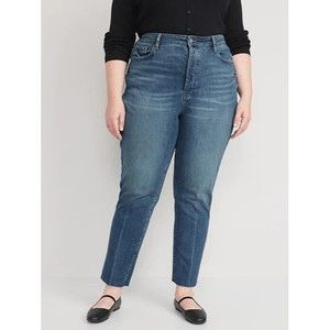 Old Navy Jeans Higher High-Waisted Button-Fly O.G. Straight Cut-Off